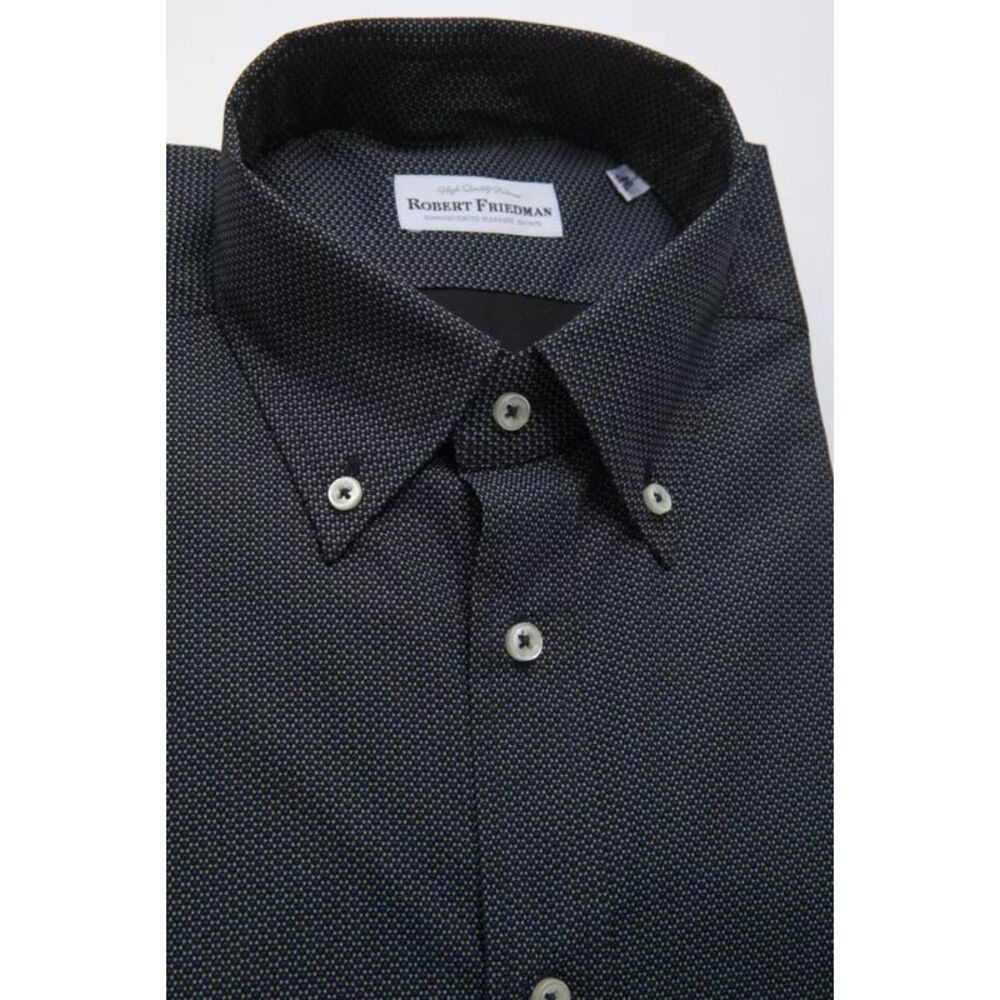 Robert Friedman Black Cotton Men Men's Shirt - Picture 2 of 4
